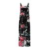 Wide Leg Overalls For Women Casual Loose Sleeveless Jumpsuits Retro Print Button Long Pant Romper Jumpsuit With Pockets