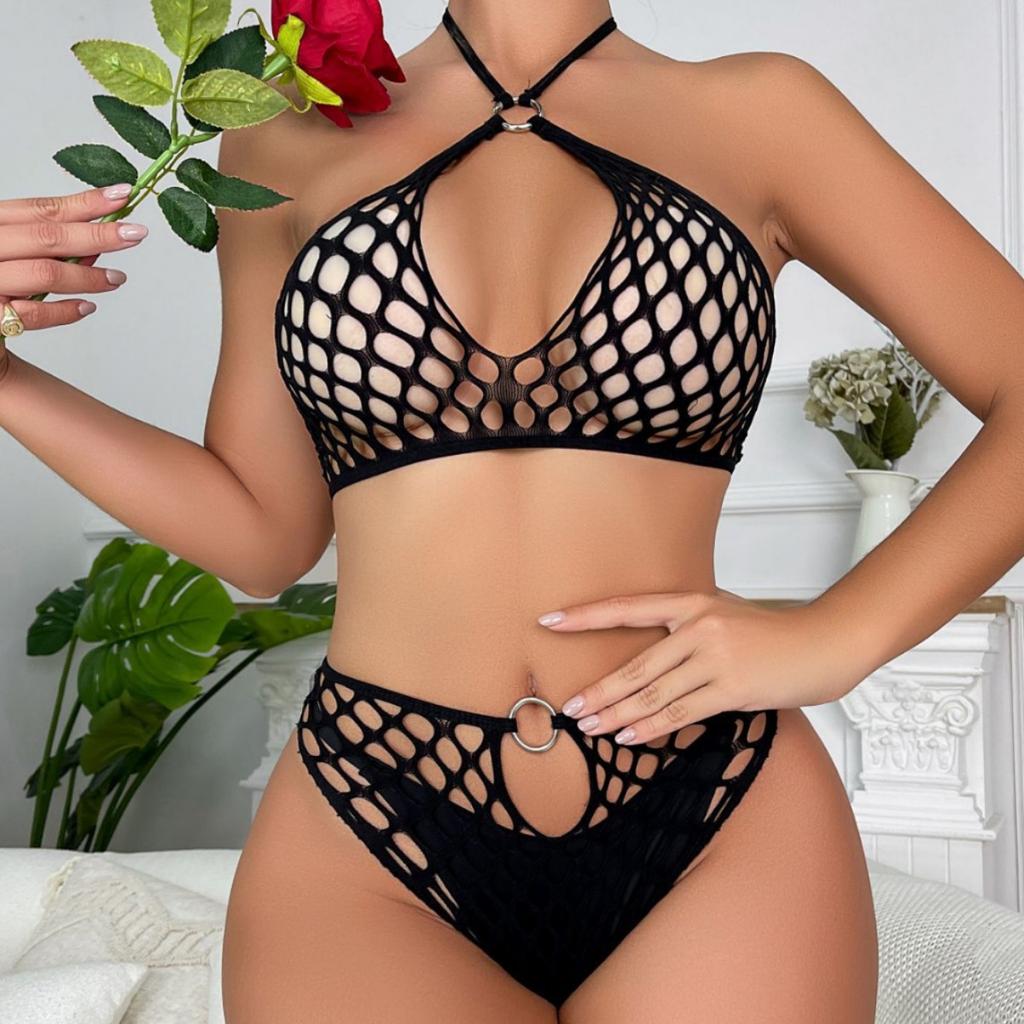 Sexy Lace Underwear Women Transparent Lingerie Bra Panty Set Erotic Stockings Couple Gift Fancy Outfits New