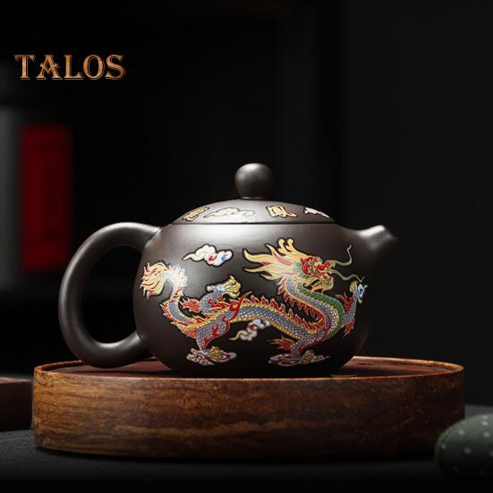 Teapot Chinese Dragon Phoenix Auspicious Zisha Clay Gongfu Tea Kettle for Loose Tea Hand-made Tea Pots with Unique Color-changing Effect Tea Lover's