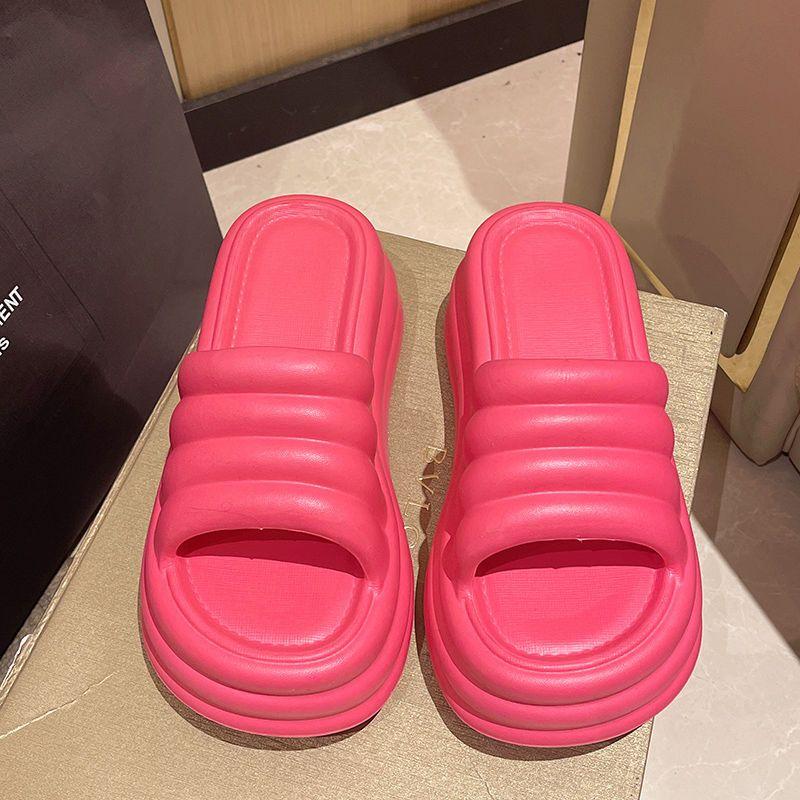 Women Chunky Platform Slippers Summer Comfort Soft Sole Beach Shoes Slides Thick Bottom Non-Slip Sandals Ladies