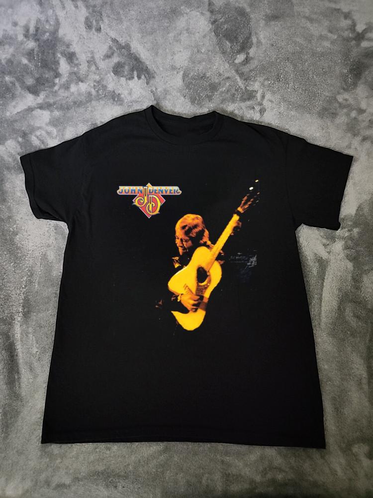 

Vintage John Denver Singer Legend Short Sleeve Black S-5XL Shirt AA302 Unisex T-Shirt XXL