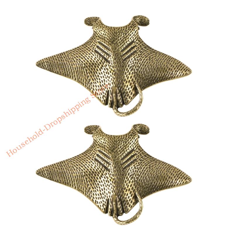 Schnitzerei Messing Manta Rochen Miniatur Skulptur Chinesische Antiquität Feng Shui Figur für Haus Büro Dekoration Ornament Geschenk