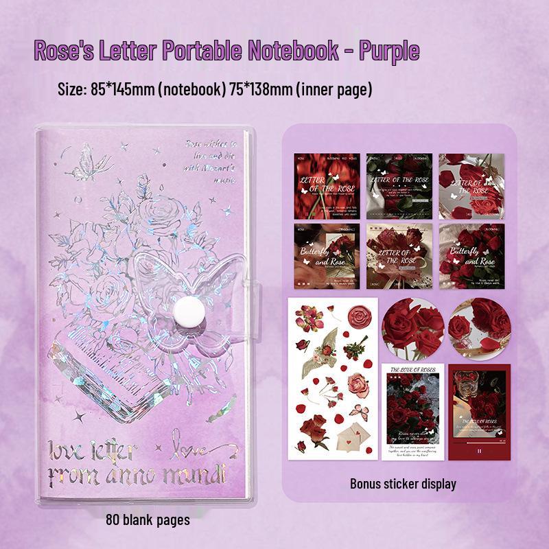 Retro Notatnik Rose Art B6 z Magnetycznym Zapięciem i Hot Stampingiem