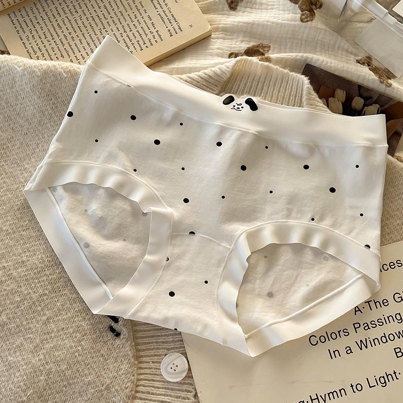 Damen Frühling Sommer Süße Dackel Aufdruck Baumwolle 10A Antibakteriell Verlängerter Schritt Mittlere Taille Slips