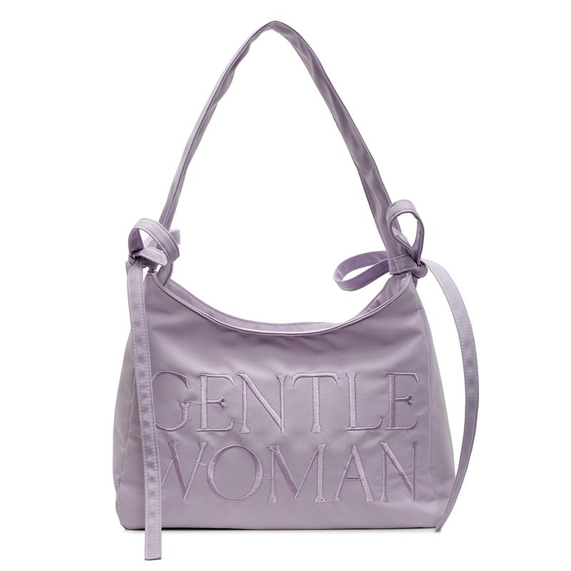 Underarm Bag 2025 New Fashion High-end Bow Nylon Cloth Bag Candy Color Thai Letter Single Shoulder Armpit Bag Handbag