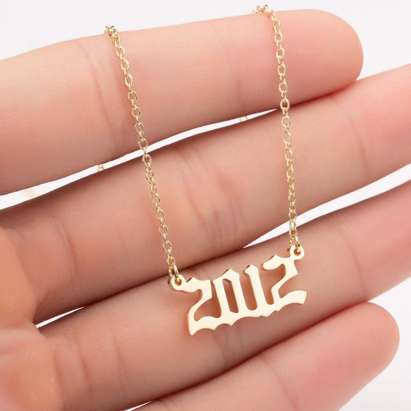 2025 Stainless Steel Year Necklace – Birthday Pendant, Bestie Gift, Versatile Slimming Chain