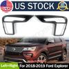 Pair Front Bumper Fog Light Cover Bezel Black Trim Fits Ford Explorer 2018-2020 Car Accessories