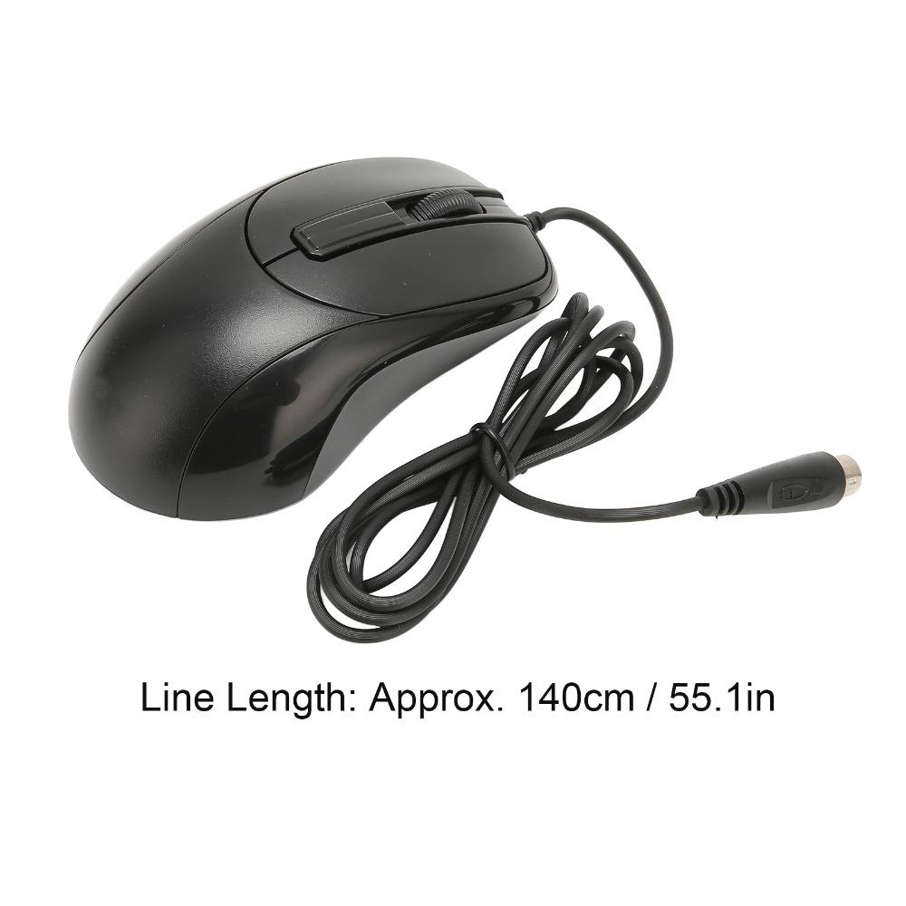Responsive 3 Buttons Wired for PS2 Optical Mouse Portable Black Wired Mouse Gaming Mouse Desktop Laptop Computer