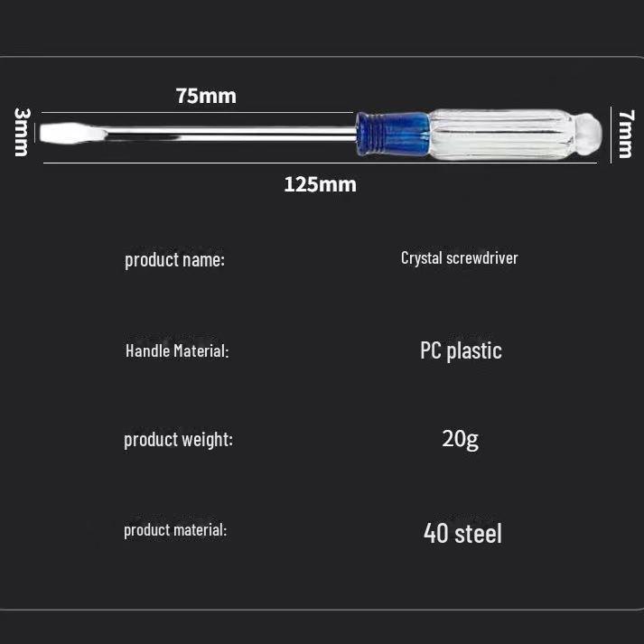 Set de mini șurubelnițe magnetice cu mâner de cristal pentru repararea computerelor - cruce și plată