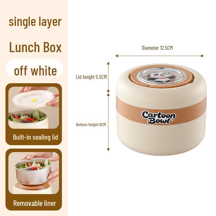 Läckagesäker Bento-låda i rostfritt stål med silikontätande lock för kontorsarbetare