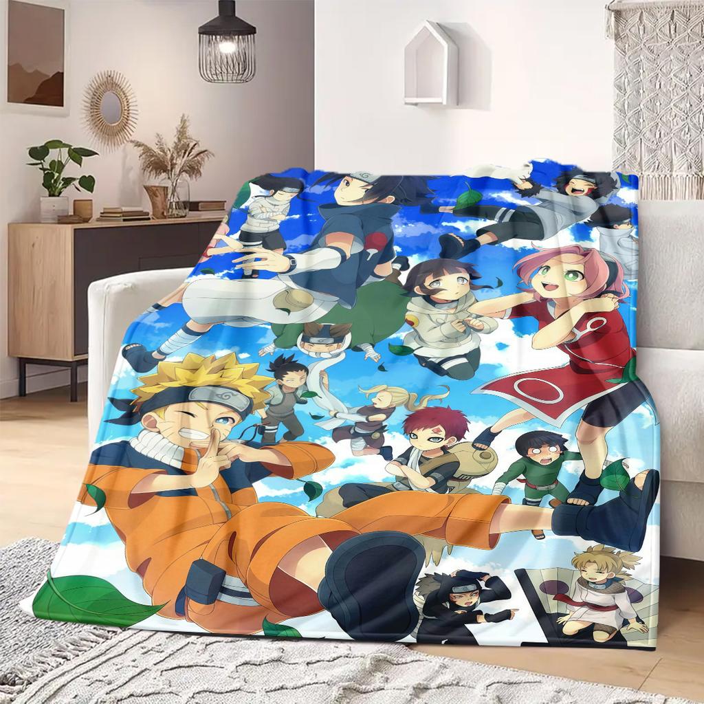 Naruto Cartoon Flannel Blanket Lovely Print For Home Sofa Bed Chair Picnic Travel -HE21