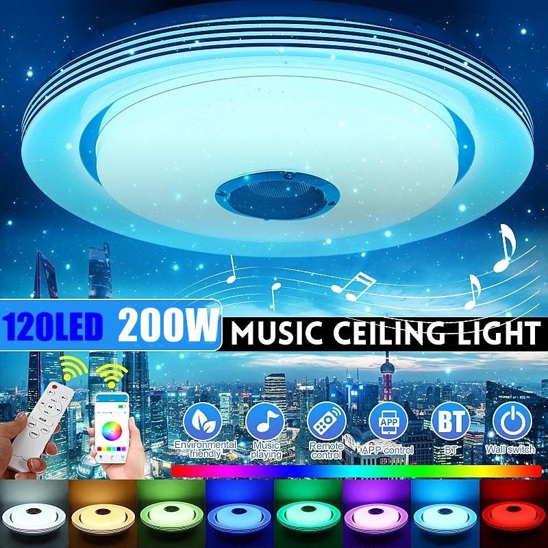 200W WiFi Modern RGB LED Ceiling Light APP Intelligent Control Home Lighting Bluetooth Music Light Bedroom Smart Ceiling Lamp