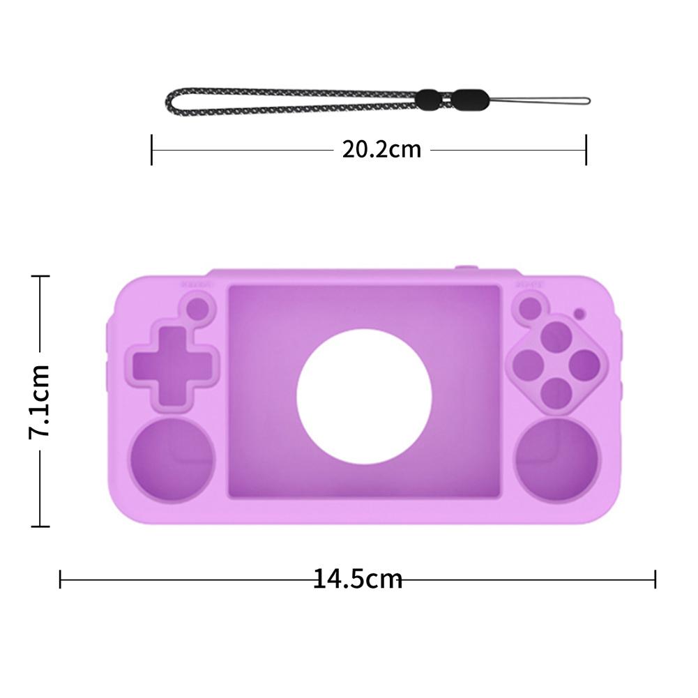 Silicone Protective Cover Case Anti-Scratch Shockproof Game Console Cover with Lanyard Bag for RG35XX H Handheld Game Console