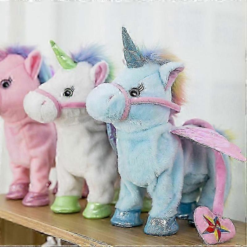 Unicorn Leash Angel Horse Doll Walking And Singing Electric Plush Toy Childrens Gift
