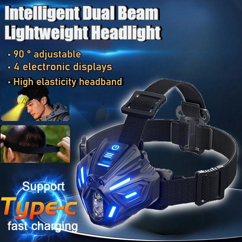 New wave sensing atmosphere multi light source white yellow rechargeable head mounted strong light technology headlight