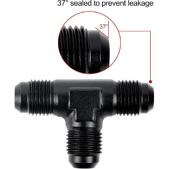 EVIL ENERGY 6AN Male Flare Tee Fitting Adapter T Union Aluminum Black
