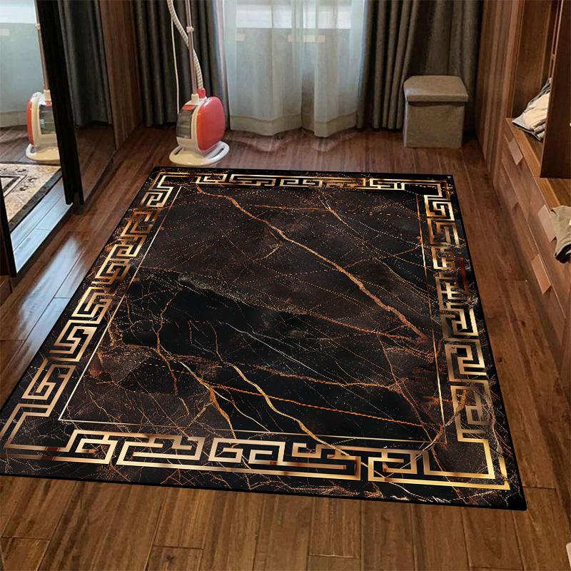 New Chinese-style Carpet Living Room Decoration Luxury Floor Mat Large Size Black Bedroom Lounge Non Slip Soft Rug Washable