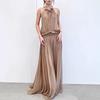 Elegant Halter Neck Two-Piece Long Dress - Spring/Summer 2026 Collection