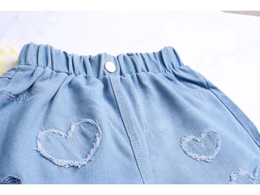 Trendiga sommarjeansshorts för flickor för barn - Moderiktiga ytterkläder för mellanstora och stora barn