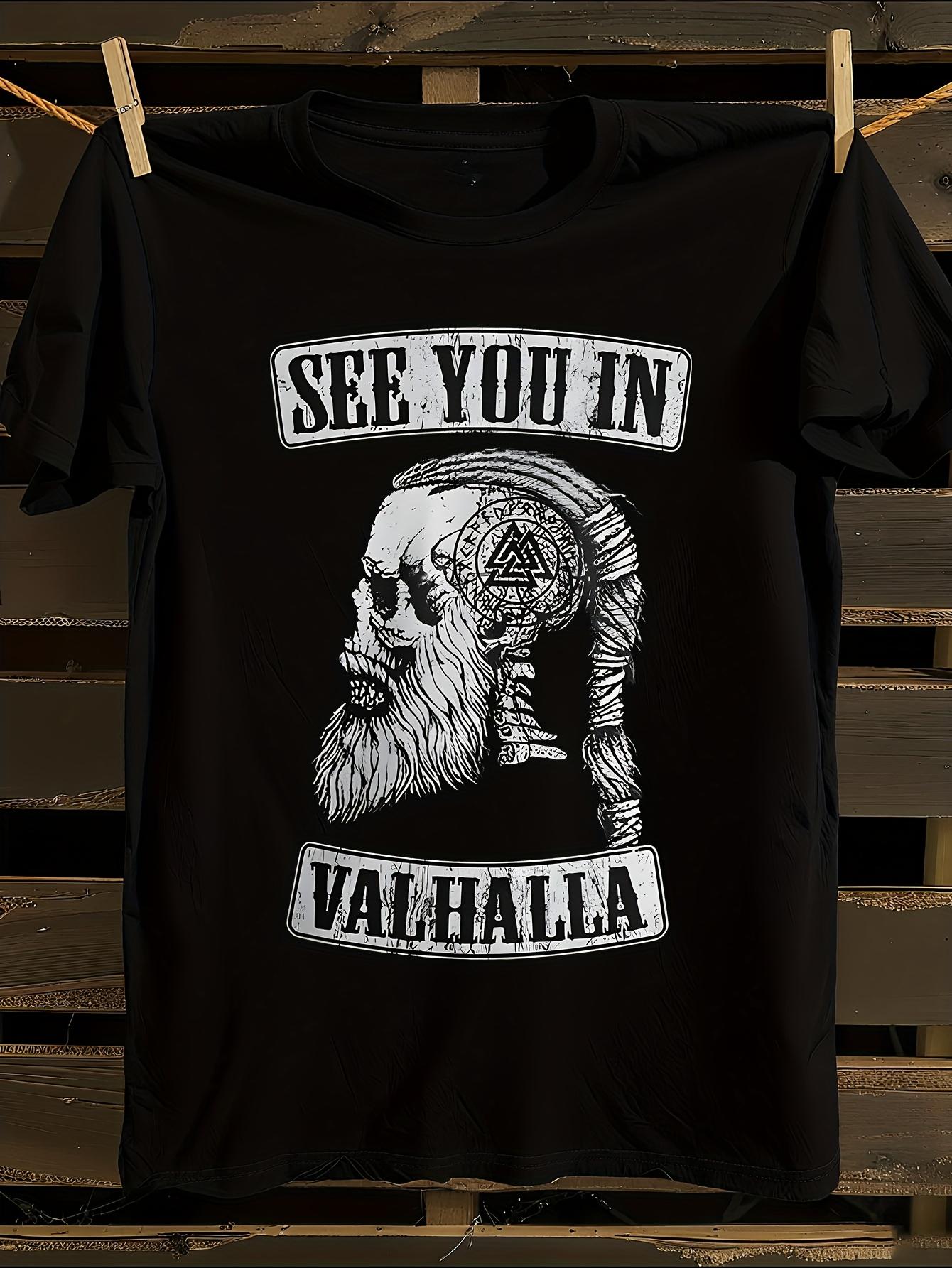 Valhalla Vintage Norse Viking Graphic T-shirt L