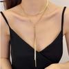 Vintage Metal Snake Chain Pearl Pendant Necklaces for Women Fashion Gold Color Long Tassel Adjustable Necklaces Party Jewelry