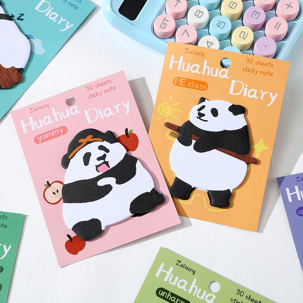 30sheets Huahua Diary Sticker, Sticker Cute Animal Notes, Panda Alien Shaped Can Be Pasted Sticky Tabs Office Accessories Gift