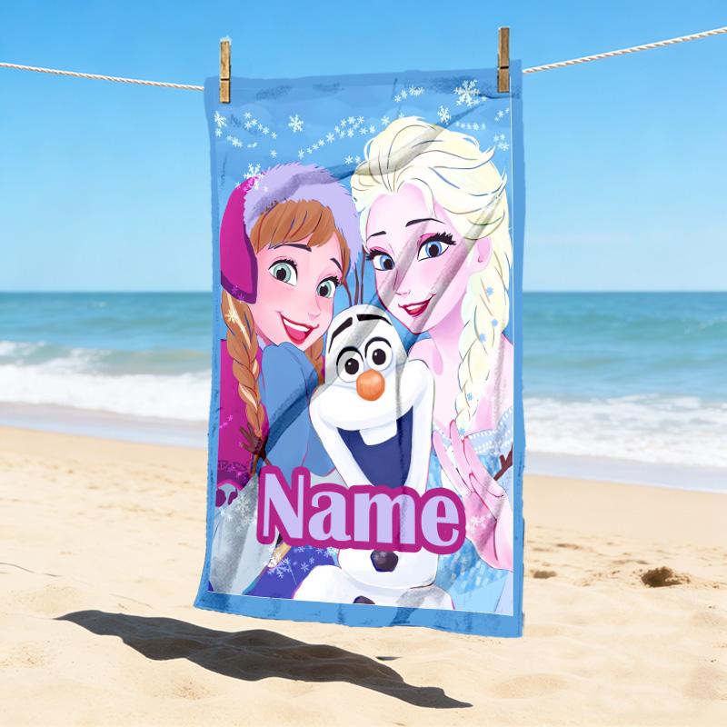 Custom Name Princesses' Garden Stylish Digital Printing Beach Towel Quick‑Drying Absorbent Blanket for Beach Pool Gym Travel