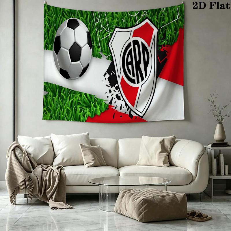 River Plate Logo Wall Tapestry Aesthetic Wall Hanging Printed Fabric Blanket Decorative Tapestries for Bedroom Living Room Home Decor