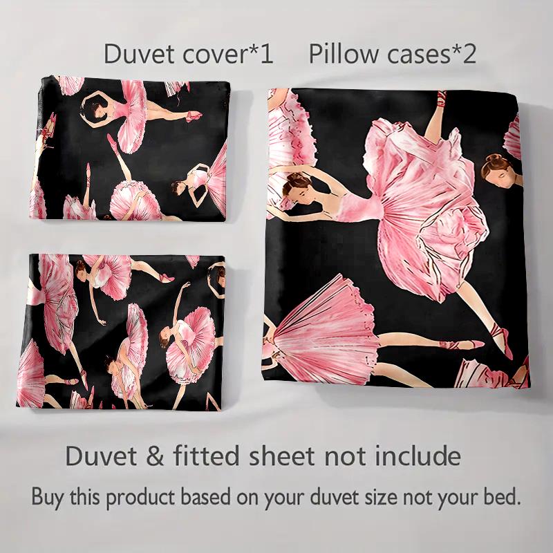 Ballet Dancer Illustrations Bedding Duvet Cover Sets Duvet Covers Pillowcases Gifts (1 * Duvet Cover 2 * Pillowcases, Without Duvet Insert)