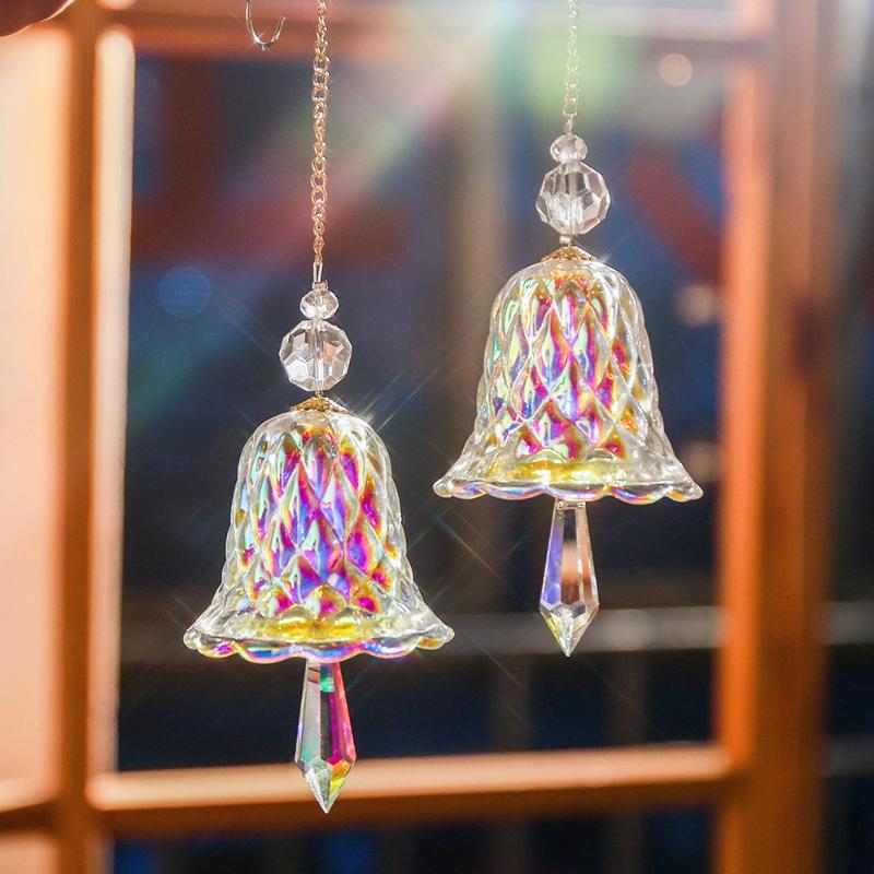 Rainbow Crystal Wind Chime Window Hanging Bell Glass Pendant Sun Catcher Christmas Decoration Home Decoration Garden Decoration
