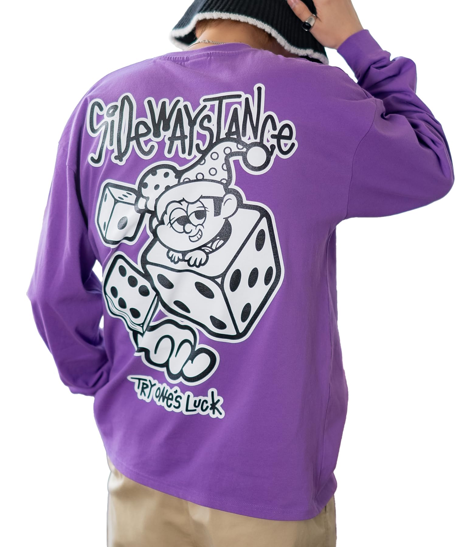 

IMPROMES Casual SIDEWAYSTANCE Dice Long Sleeve T-Shirt, Men s, Purple