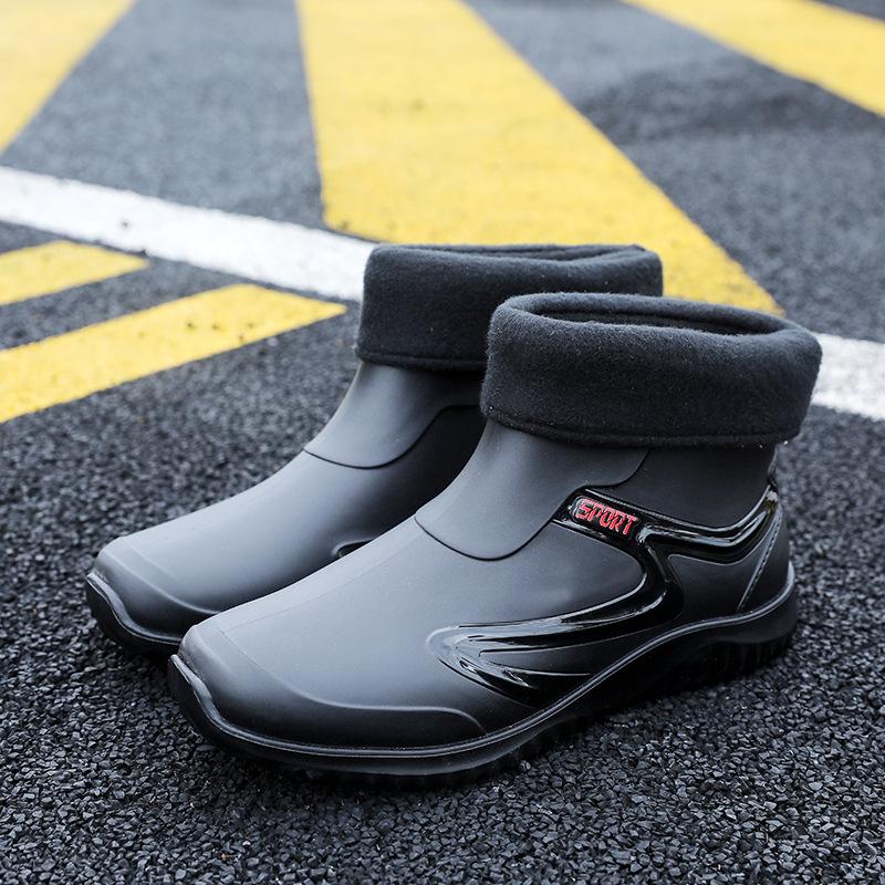 Short Tube Waterproof Rain Shoes Adult Fishing Labor Insurance Rubber Shoes Special Medium Tube Non-slip Rain Boots Water Shoes