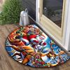 1PC VIKAMA Christmas Doormat Semi-circular Welcome Mat Anti Slip Wear-resistant Carpet for Living Room Bathroom Kitchen Tapete