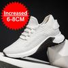 New Invisible Heightening 8CM Men Running Shoes Low Heel Soft Bottom Casual Sports Shoes Breathable Mesh Inner Lining EVA Insole