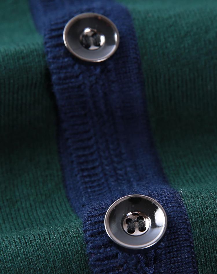 Goldbergh Men's Autumn Red Color Block Cardigan Sweater