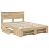 Bed Frame with Headboard Sonoma Oak Finish 140 x 200 cm Engineered Wood