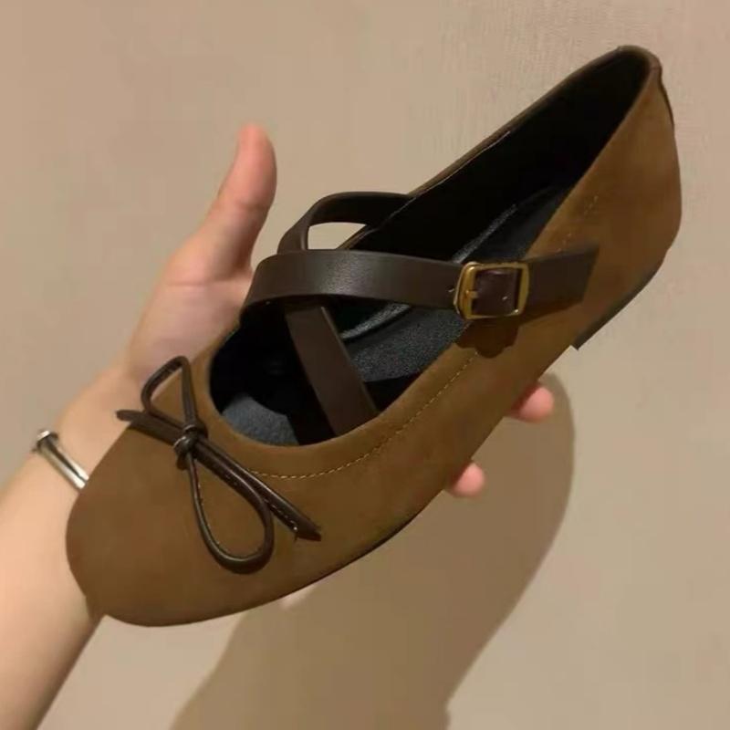 Fashion Mary Janes Elegant Women Flat Shoes 2025 New Fashion Round Toe Cow Leather Ballet Flats Casual Comfortable Shoes Zapatos Mujer