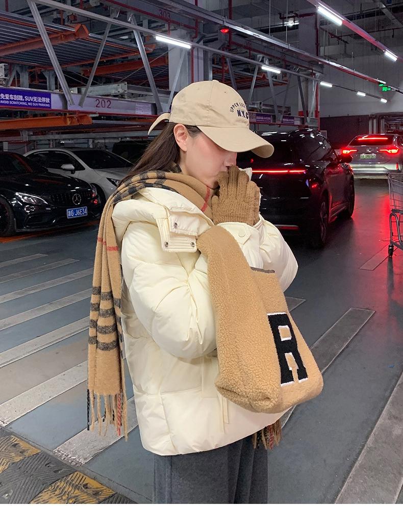 Winter Short Hooded Thickened Cotton-padded Jacket Loose Warm Outwear