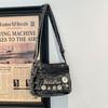 Borsa a tracolla in denim con ricamo di margherite Borsa a spalla da donna
