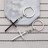 Couple Cross Stainless Steel Keychain Simple Romantic Design Fashion Metal Keyring Practical Car Bag Pendant