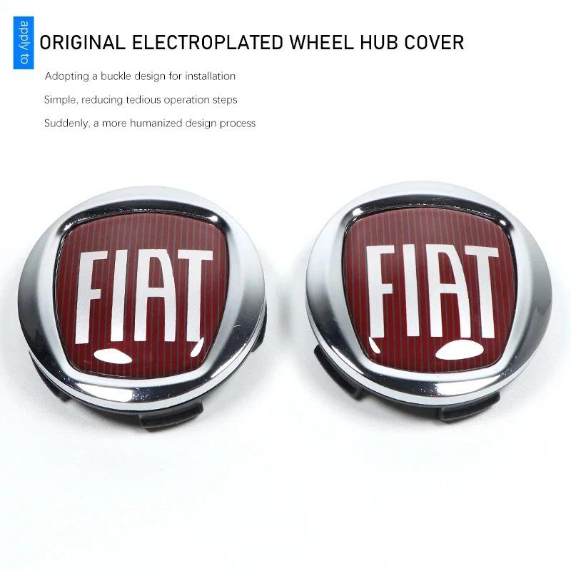 4pcs Car Emblem Wheel Hub Center Cover Car Accessories For FIAT 500 Ducato Panda Grande Punto Tipo Abarth Pulse Strada 600 500L