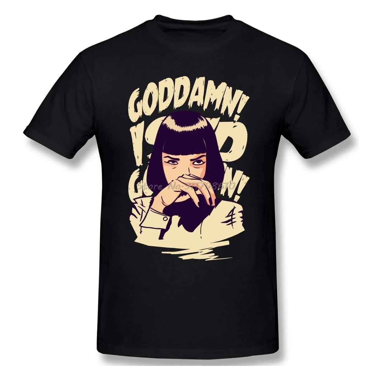 

Винтажная футболка «Криминальное чтиво» Миа Уоллес Harajuku, хлопковая футболка большого размера с круглым вырезом и коротким рукавом, футболки, уличная одежда Harajuku