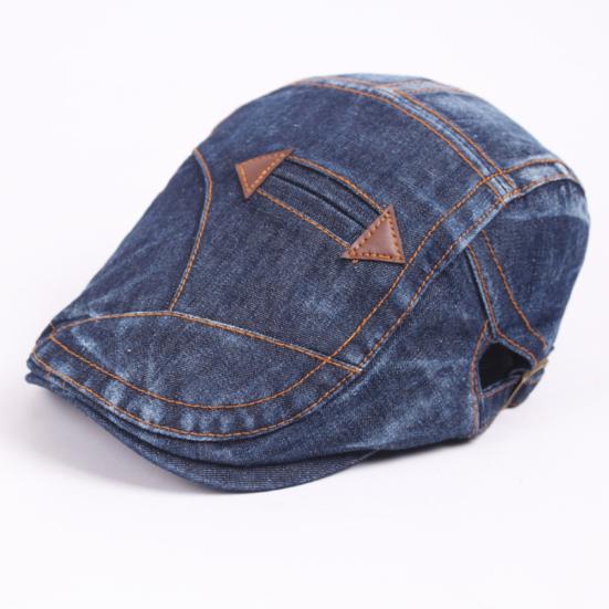 Men Women Vintage Washed Jeans Hat Outdoor Sports Denim Beret Sun Visor Flat Cap
