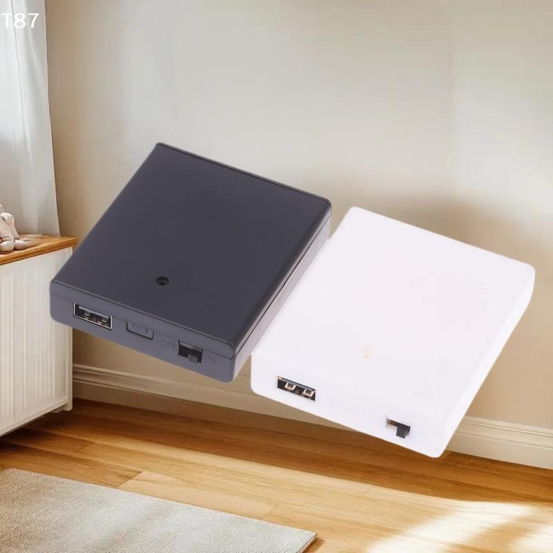 For LED Strip Light Accessories USB Power Supply Battery Box Portable Mini 4AA Battery Holder Storage Box Case