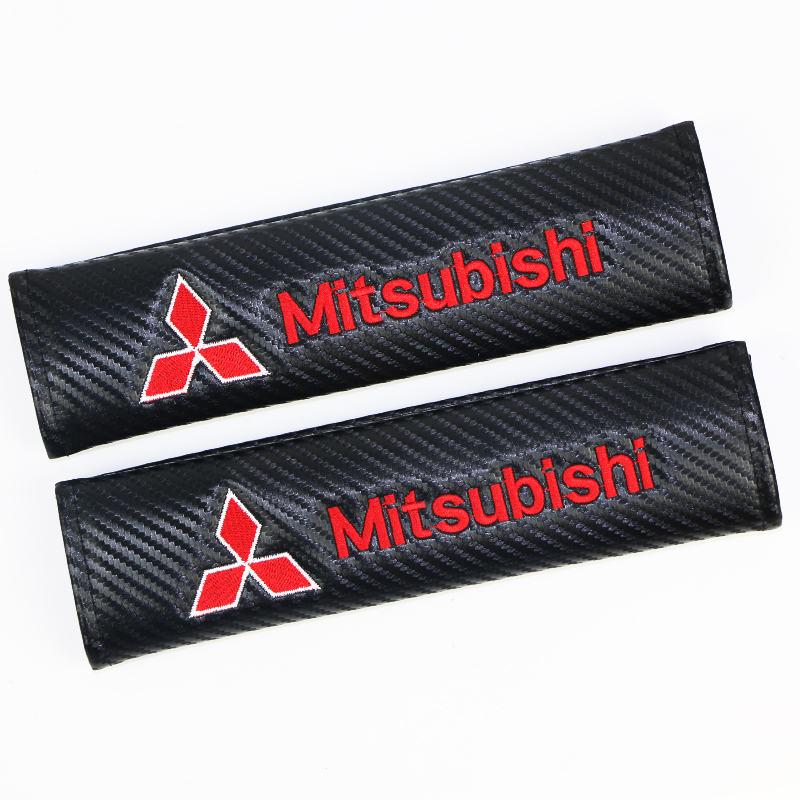 2 Stück Kohlefaser-Schutzhülle für Mitsubishi Asx Lancer Outlander Pajero Ralliart Baumwolle Auto-Styling-Zubehör