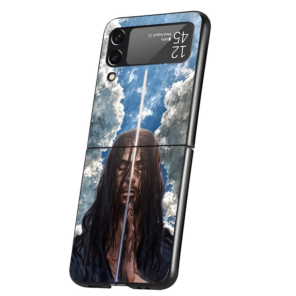 Anime Vagabond Samurai Cover Phone Case For Samsung Galaxy Z Flip 7 6 5 4 3 5G Flip7 Flip6 Flip5 Flip4 Flip3 Black Fundas Shell