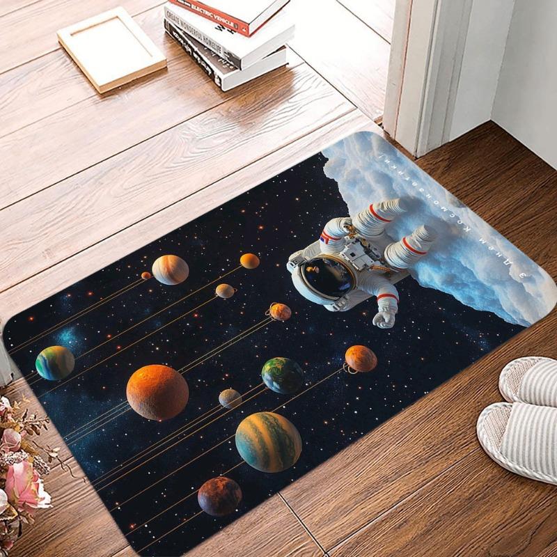 Cosmic Planet Printed Non-Slip Waterproof Doormat Easy Clean Entrance Floor Mat Home Decor Durable Retro Classic and Beautiful