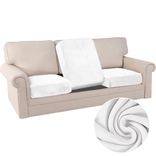 Velvet Soft Sofa Seat Covers Pure Elastic L-shaped Cushion Cover Dustproof for Home Living Room Office Hotel Washable Anti-dirty