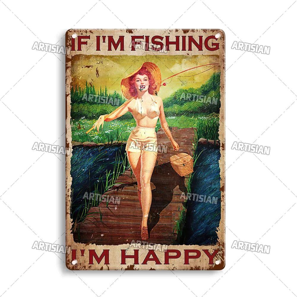 Boy Who Loved Fishing Metal Sign, Gift for Fisherman 20x30cm
