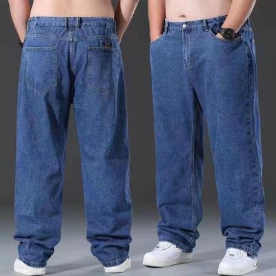 Dünne, lockere Jeans mit geradem Bein für Herren in Übergröße
